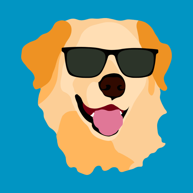 Golden Retriever with Sunglasses by Lemon Pie Print Shop