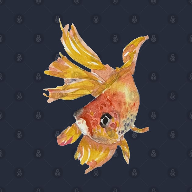 Beautiful orange swimming goldfish by Annalisseart24