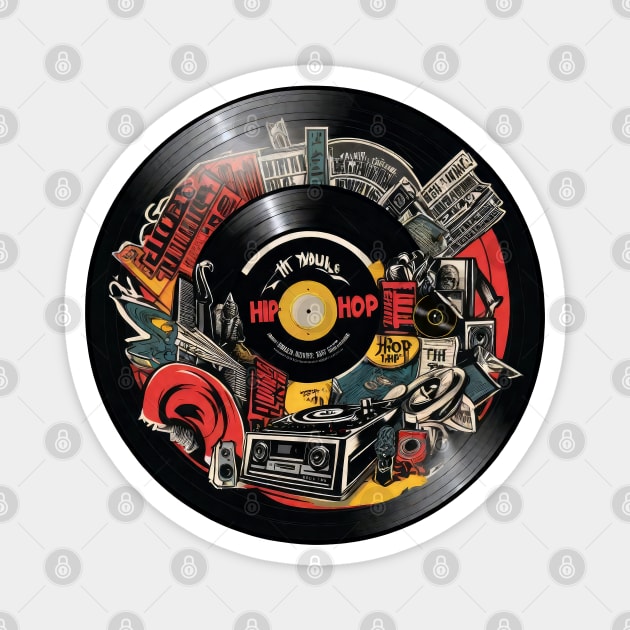 Vinyl record Magnet by Buff Geeks Art