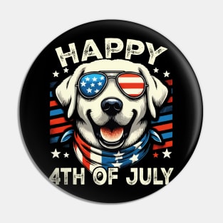 4th of July Patriotic American Labrador Retriever Veterans Pin