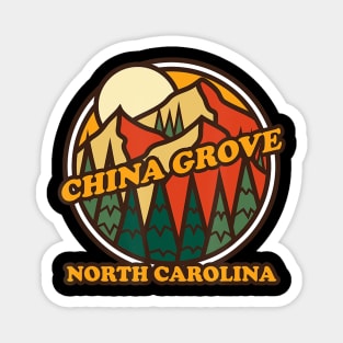 Vintage China Grove, North Carolina Mountain Hiking Souvenir Magnet