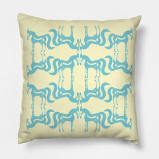 The Essence of a Horse Ornament (Cream and Blue) Pillow