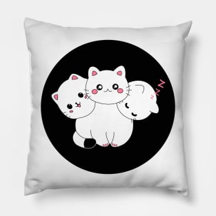 White Cat Cerberus Pillow