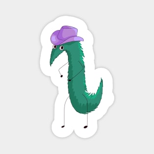 Worm on a string with a cowboy hat #2 Magnet