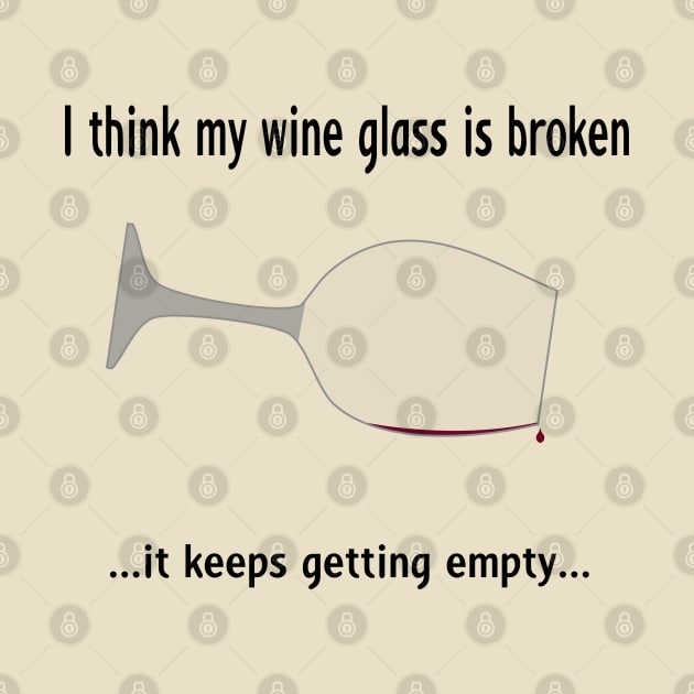 Broken wine glass - red wine for light bg by CounterCultureWISE