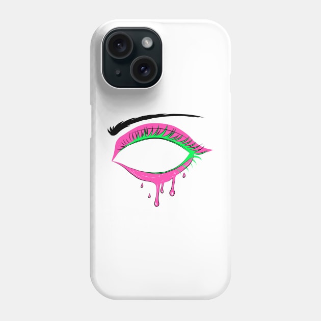 Neon Psychedelic Slime Eye Phone Case by RavenRarities