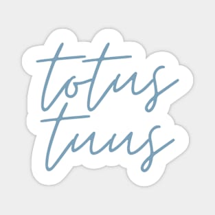 Totus Tuus Light Blue Thin Cursive Magnet