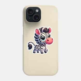 Zebra Kawaii Critter Cove Cute Animal A Splash of Forest Frolics and Underwater Whimsy! Phone Case