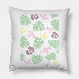 Floral Pattern Leaves and Flowers Pillow
