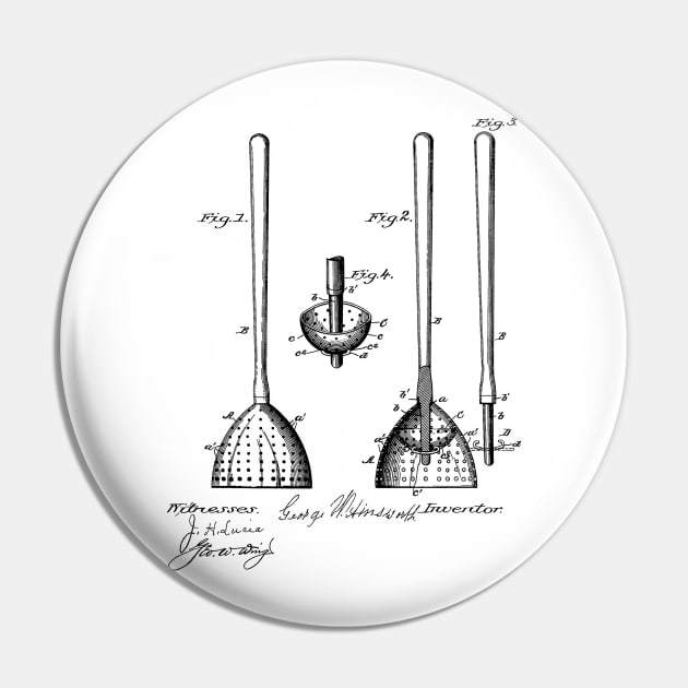 Clothes Pounder Vintage Patent Hand Drawing Pin by TheYoungDesigns