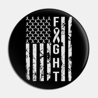 Lung Cancer Awareness American Flag Pin