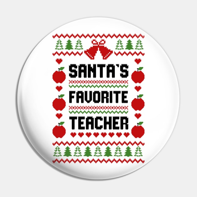 Santa's Favorite Teacher Pin by Hobbybox