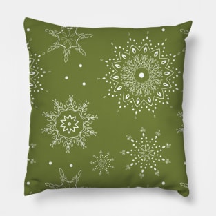 Christmas Seamless Pattern Simple green White mandala Joy Pastel Gift Pillow