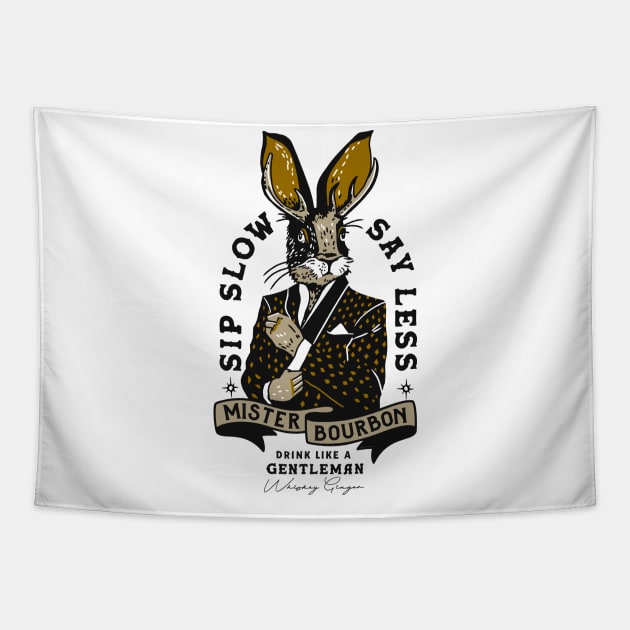 Mister Bourbon Jackalope: Drink Like A Gentleman Tapestry by The Whiskey Ginger