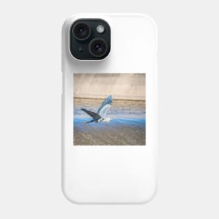 Great Blue Heron In Flight Over the Spillway by Debra Martz Phone Case