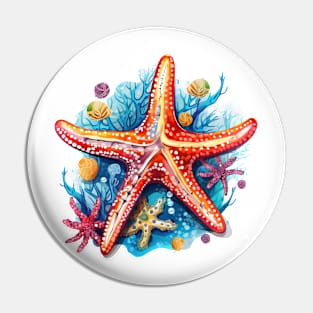 Orange Starfish Pin