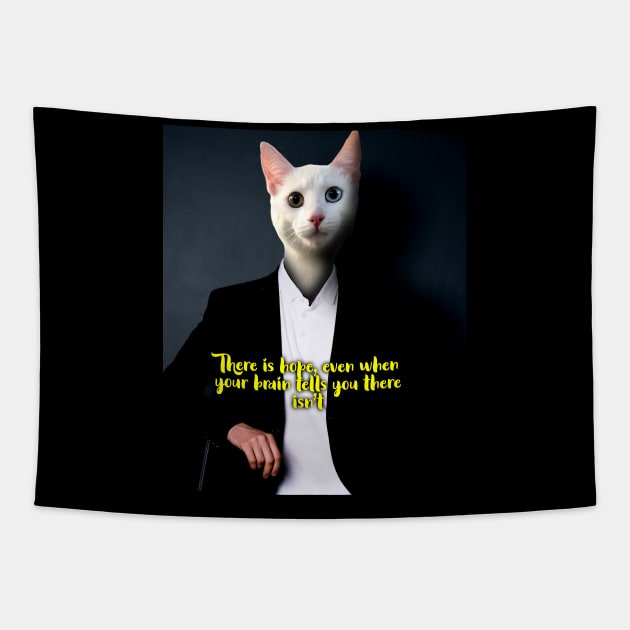Mental health cat Tapestry by Phantom Troupe