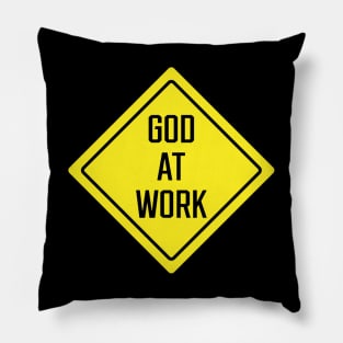 God At Work Sign Pillow