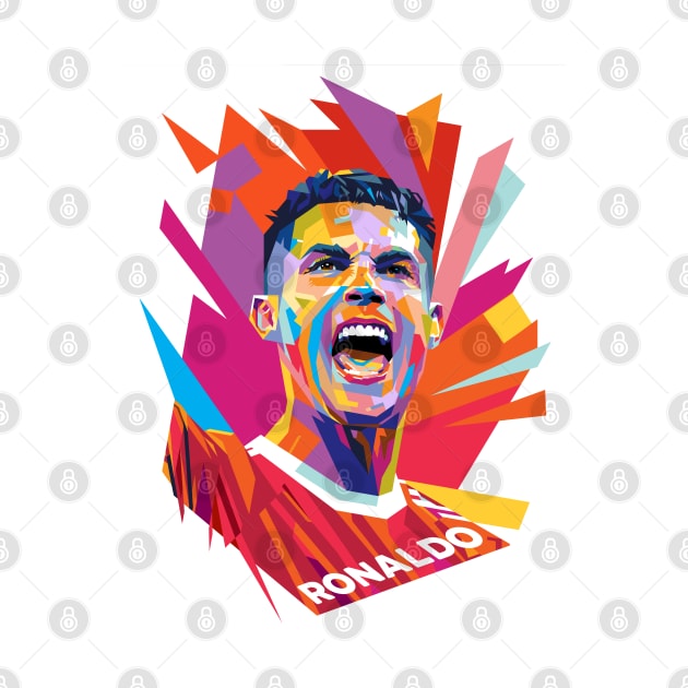 Cristiano Ronaldo 7 Pop Art #2 by Laksana Ardie Store