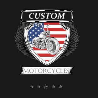 Custom Motorcycles, USA Customised Motorbike Enthusiast T-Shirt