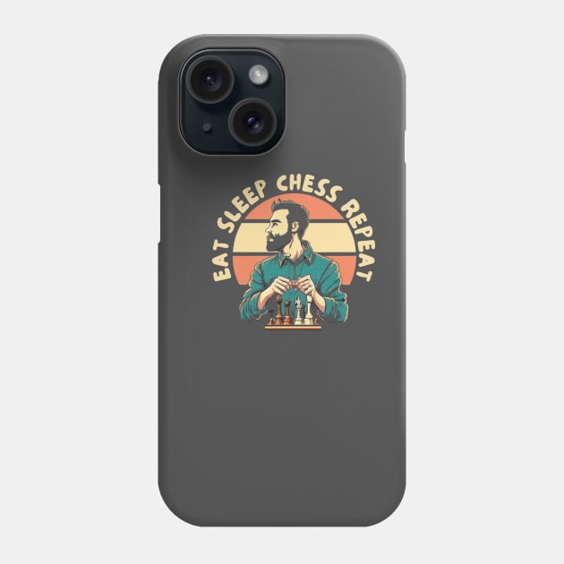 Eat sleep chess repeat Phone Case by IOANNISSKEVAS