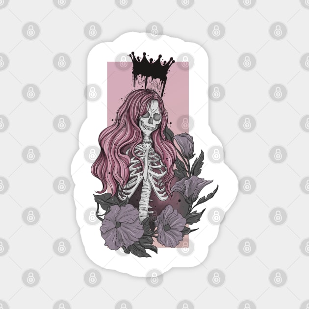 Skeleton queen Magnet by Jess Adams