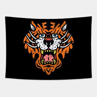 Traditional Vintage Tiger Head Tapestry