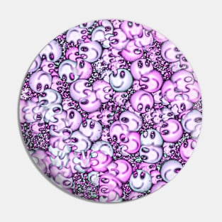 Cute pattern of tiny smileys and ghosts Pin