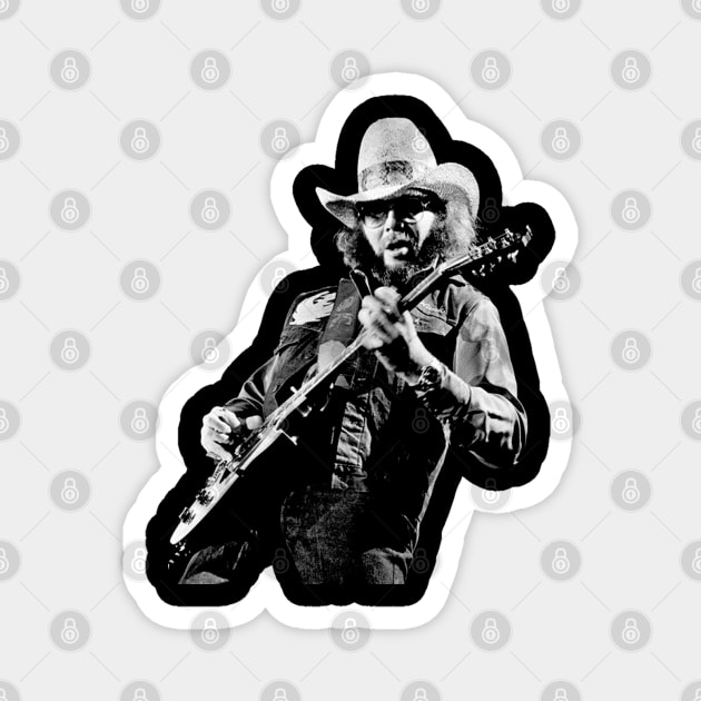 Hank Williams Jr || BlackArt Magnet by chanda's