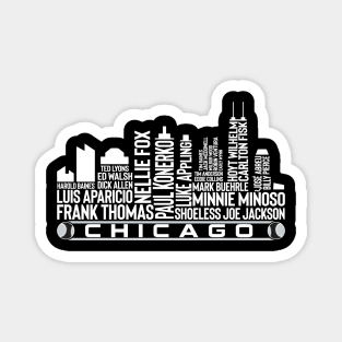 Chicago Baseball Team All Time Legends, Chicago City Skyline Magnet