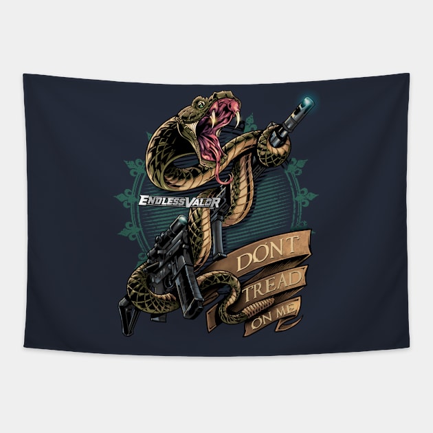 Snake and Rifle Tapestry by FlylandDesigns