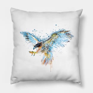 Watercolor Painting - Falcon Attack Pillow