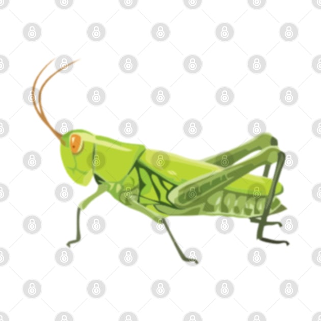 Green Milkweed Grasshopper Digital Painting by gktb