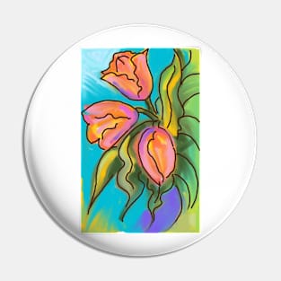 COLORFUL PINK AND YELLOW TULIPS Pin