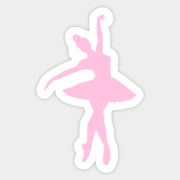 Ballerina Silhouette - Pink Ballerina - Sticker TeePublic