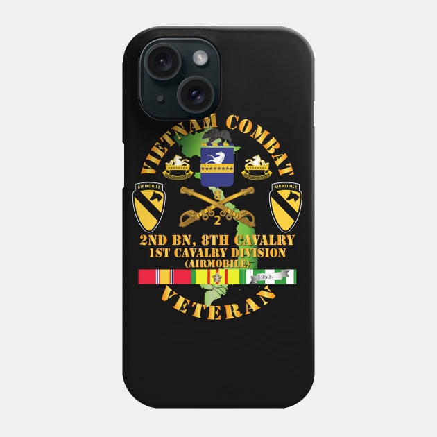 Vietnam Combat Cavalry Veteran w 2Bn 8th Cav COA - 1st Cav Div SSI Phone Case by twix123844