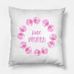 Baby one month milestone for girl Pillow