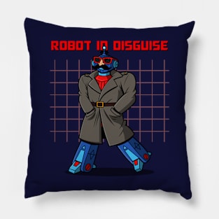 Funny Spy Detective Robot Cartoon Pillow