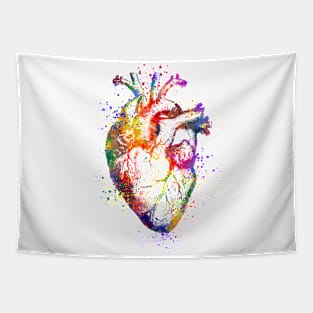 Anatomical Heart Watercolor Tapestry