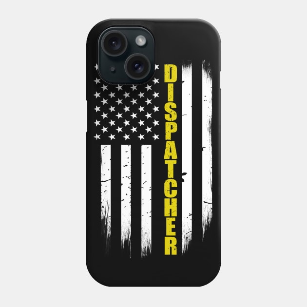 Dispatcher Thin Gold Line American Flag Phone Case by bluelinemotivation