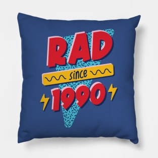 Rad Since 1990 // Retro Memphis Style 90s Nostalgia Pillow