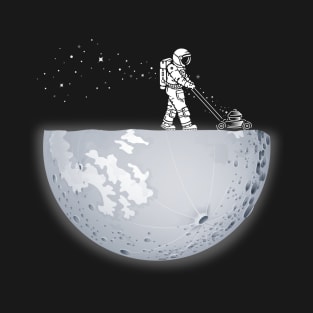 Astronaut mowing the moon T-Shirt