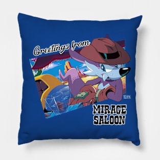 Greetings from Mirage Saloon Pillow