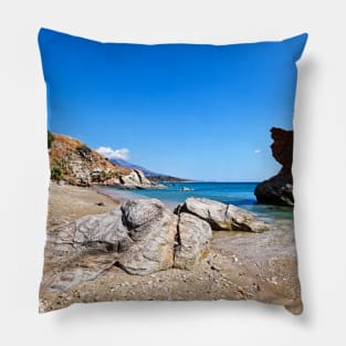 Rock formations at Liopessi near St. Peter in Andros, Greece Pillow