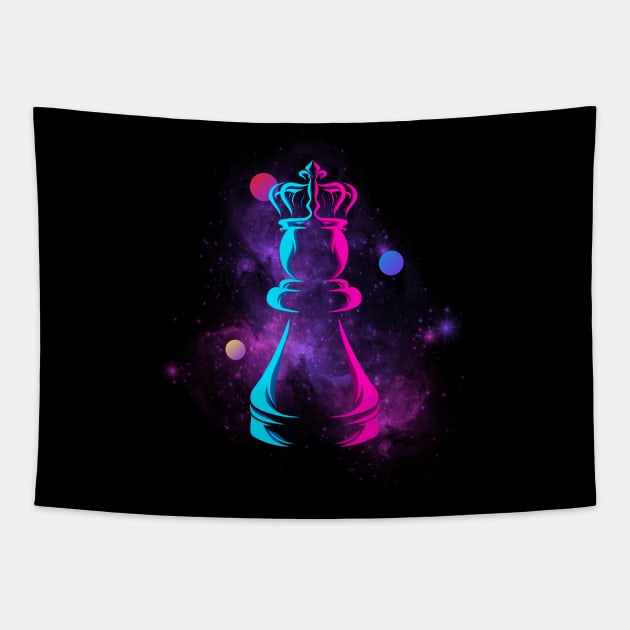 Galaxy Chess Piece Tapestry by Meoipp