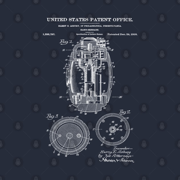 Hand Grenade Patent White by Luve