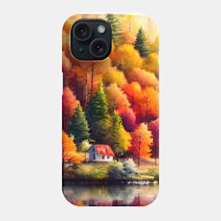 Colorful Autumn Landscape Watercolor 30 Phone Case