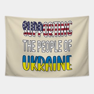 IN SUPPORT OF THE PEOPLE OF UKRAINE - FLAG OF UKRAINE DESIGN USA FLAG Tapestry