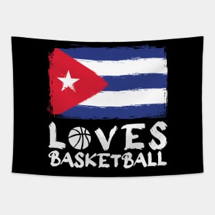 Cuba Loves Basketball Tapestry
