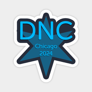 2024 Democratic National Convention Chicago All Blue Star Magnet